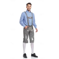 Oktoberfest Blouse / Shirt Lederhosen Oktoberfest / Beer Bavarian Bavarian Wiesn Men's Traditional Style Cloth Blouse Shorts Hat