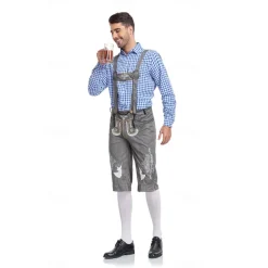 Oktoberfest Blouse / Shirt Lederhosen Oktoberfest / Beer Bavarian Bavarian Wiesn Men's Traditional Style Cloth Blouse Shorts Hat