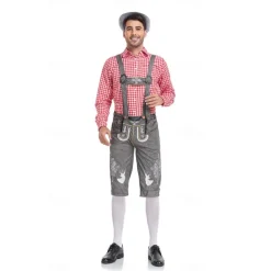 Oktoberfest Blouse / Shirt Lederhosen Oktoberfest / Beer Bavarian Bavarian Wiesn Men's Traditional Style Cloth Blouse Shorts Hat
