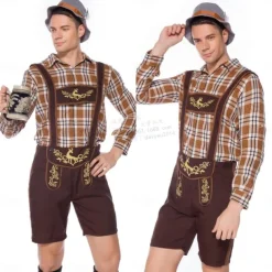 Oktoberfest Blouse / Shirt Lederhosen Bavarian German Munich Wiesn Men's Traditional Style Cloth Shirt Shorts Hat