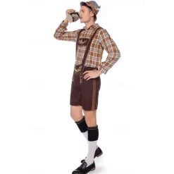 Oktoberfest Blouse / Shirt Lederhosen Bavarian German Munich Wiesn Men's Traditional Style Cloth Shirt Shorts Hat
