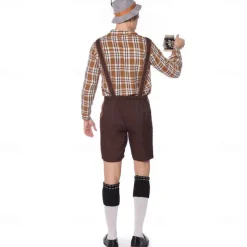 Oktoberfest Blouse / Shirt Lederhosen Bavarian German Munich Wiesn Men's Traditional Style Cloth Shirt Shorts Hat