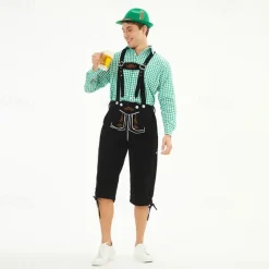 Oktoberfest Blouse / Shirt Lederhosen Bavarian Bavarian German Wiesn Men's Traditional Style Cloth Shirt Shorts Hat