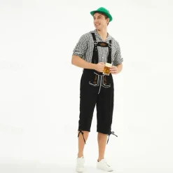 Oktoberfest Blouse / Shirt Lederhosen Bavarian Bavarian German Wiesn Men's Traditional Style Cloth Shirt Shorts Hat