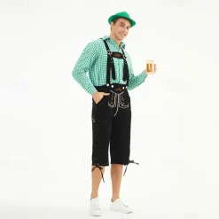 Oktoberfest Blouse / Shirt Lederhosen Bavarian Bavarian German Wiesn Men's Traditional Style Cloth Shirt Shorts Hat