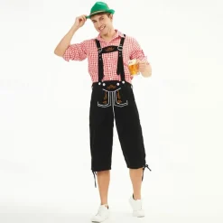 Oktoberfest Blouse / Shirt Lederhosen Bavarian Bavarian German Wiesn Men's Traditional Style Cloth Shirt Shorts Hat