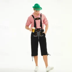 Oktoberfest Blouse / Shirt Lederhosen Bavarian Bavarian German Wiesn Men's Traditional Style Cloth Shirt Shorts Hat