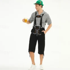 Oktoberfest Blouse / Shirt Lederhosen Bavarian Bavarian German Wiesn Men's Traditional Style Cloth Shirt Shorts Hat