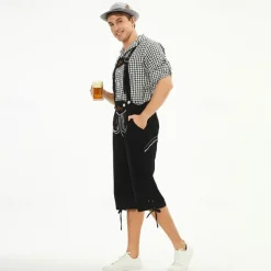 Oktoberfest Blouse / Shirt Lederhosen Bavarian Bavarian German Wiesn Men's Traditional Style Cloth Shirt Shorts Hat
