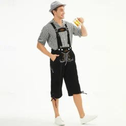 Oktoberfest Blouse / Shirt Lederhosen Bavarian Bavarian German Wiesn Men's Traditional Style Cloth Shirt Shorts Hat
