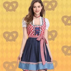 Oktoberfest Blouse / Shirt Dirndl Maid Oktoberfest Couple German Munich Wiesn Women's Traditional Style Cloth Top Dress Apron