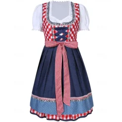 Oktoberfest Blouse / Shirt Dirndl Maid Oktoberfest Couple German Munich Wiesn Women's Traditional Style Cloth Top Dress Apron