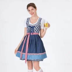 Oktoberfest Blouse / Shirt Dirndl Maid Oktoberfest Couple German Munich Wiesn Women's Traditional Style Cloth Top Dress Apron