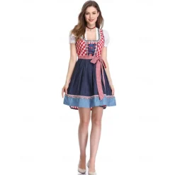 Oktoberfest Blouse / Shirt Dirndl Maid Oktoberfest Couple German Munich Wiesn Women's Traditional Style Cloth Top Dress Apron