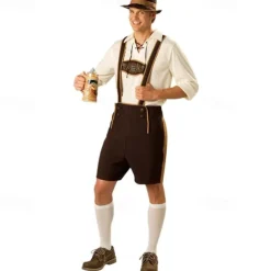 Oktoberfest Blouse / Shirt Lederhosen Oktoberfest / Beer Bavarian Bavarian German Wiesn Men's Traditional Style Cloth Blouse Shorts