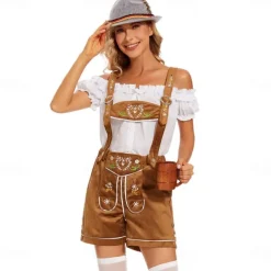 Oktoberfest Blouse / Shirt Lederhosen Alpine Hat Bavarian Bavarian German Wiesn Women's Traditional Style Cloth