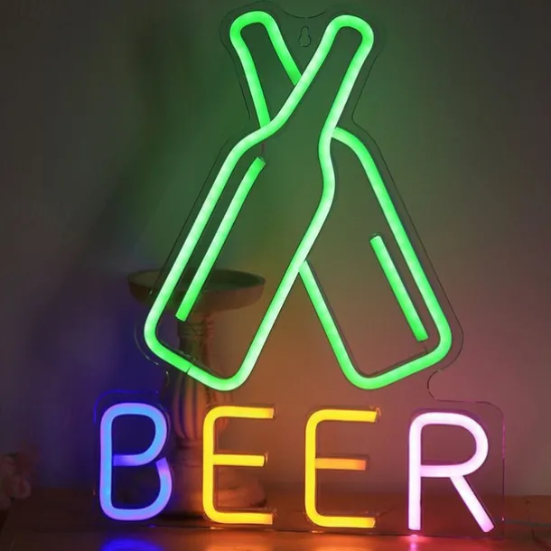 Oktoberfest Cheers Beer Bottle Neon Bar Sign USB ON/OFF Switch Powered LED Neon Light for Pub Party Man Cave Restaurant Club Shop Wall Decor