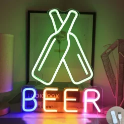 Oktoberfest Cheers Beer Bottle Neon Bar Sign USB ON/OFF Switch Powered LED Neon Light for Pub Party Man Cave Restaurant Club Shop Wall Decor