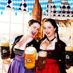 Oktoberfest Deko Bayrische Deko Set 20m blau / weie bayrisch Wiesn Dekoration Oktoberfest Deko Wimpel Girlande Banner Wimpelkette Bayern Wimpel Girlande