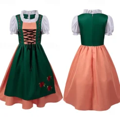 Oktoberfest Dirndl Trachtenkleider Oktoberfest / Beer Bavarian Bavarian Wiesn Traditional Style Wiesn Women's Traditional Style Cloth Dress Apron
