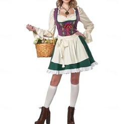 Oktoberfest Dirndl Trachtenkleider Oktoberfest / Beer Bavarian Wiesn Traditional Style Wiesn Women's Traditional Style Cloth Dress Apron