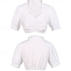 Oktoberfest Dirndl Trachtenkleider Dirndl Blouse Bavarian Maid German Munich Wiesn Women's Traditional Style Cloth Blouse Dress Apron