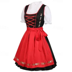 Oktoberfest Dirndl Trachtenkleider Dirndl Blouse Bavarian Maid German Munich Wiesn Women's Traditional Style Cloth Blouse Dress Apron