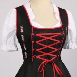 Oktoberfest Dirndl Trachtenkleider Dirndl Blouse Bavarian Maid German Munich Wiesn Women's Traditional Style Cloth Blouse Dress Apron