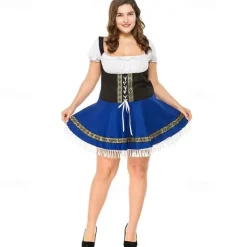 Oktoberfest Dirndl Trachtenkleider Dirndl Blouse Oktoberfest / Beer Bavarian German Munich Wiesn Women's Traditional Style Cloth Dress Socks