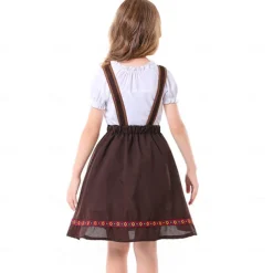 Oktoberfest Dirndl Trachtenkleider Dirndl Blouse Oktoberfest / Beer Bavarian Bavarian Wiesn Traditional Style Wiesn Girls' Traditional Style Cloth Blouse Dress