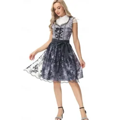 Oktoberfest Dirndl Trachtenkleider Oktoberfest / Beer Bavarian Bavarian Wiesn Traditional Style Wiesn Women's Traditional Style Cloth Blouse Dress Apron