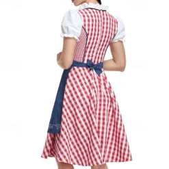 Oktoberfest Dirndl Trachtenkleider Dirndl Blouse Bavarian Wiesn Traditional Style Wiesn Women's Traditional Style Cloth Blouse Dress Apron