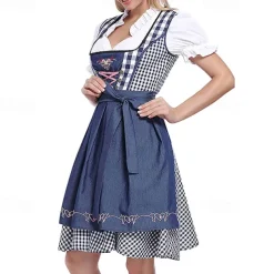 Oktoberfest Dirndl Trachtenkleider Dirndl Blouse Bavarian Wiesn Traditional Style Wiesn Women's Traditional Style Cloth Blouse Dress Apron