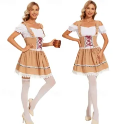 Oktoberfest Dirndl Trachtenkleider Maid Bavarian German Munich Wiesn Women's Traditional Style Cloth