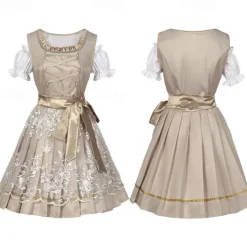 Oktoberfest Dirndl Trachtenkleider Dirndl Blouse Oktoberfest / Beer Bavarian Traditional Style Traditional Costume Dress Wiesn Women's Traditional Style Cloth Blouses Dress Apron