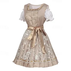 Oktoberfest Dirndl Trachtenkleider Dirndl Blouse Oktoberfest / Beer Bavarian Traditional Style Traditional Costume Dress Wiesn Women's Traditional Style Cloth Blouses Dress Apron