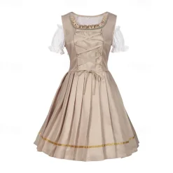 Oktoberfest Dirndl Trachtenkleider Dirndl Blouse Oktoberfest / Beer Bavarian Traditional Style Traditional Costume Dress Wiesn Women's Traditional Style Cloth Blouses Dress Apron