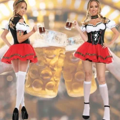Oktoberfest Dress Cosplay Costume Masquerade Oktoberfest / Beer Cosplay Wiesn Women's Performance Halloween Party / Cocktail Traditional Style Cloth Dress Headwear