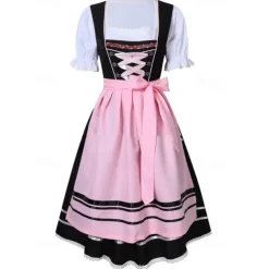 Oktoberfest Dress Dirndl Trachtenkleider Oktoberfest / Beer Bavarian Bavarian Traditional Costume Dress Wiesn Women's Traditional Style Cloth Blouse Dress Apron