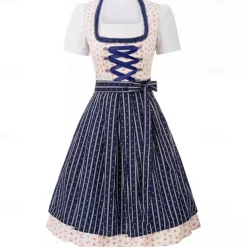 Oktoberfest Dress Dirndl Trachtenkleider Oktoberfest / Beer Bavarian Traditional Costume Dress Wiesn Women's Traditional Style Cloth Blouses Dress Apron