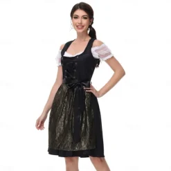 Oktoberfest Dress Dirndl Trachtenkleider Maid German Munich Wiesn Women's Traditional Style Cloth Shirt Dress
