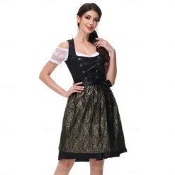 Oktoberfest Dress Dirndl Trachtenkleider Maid German Munich Wiesn Women's Traditional Style Cloth Shirt Dress