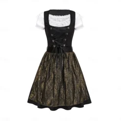 Oktoberfest Dress Dirndl Trachtenkleider Maid German Munich Wiesn Women's Traditional Style Cloth Shirt Dress
