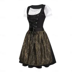Oktoberfest Dress Dirndl Trachtenkleider Maid German Munich Wiesn Women's Traditional Style Cloth Shirt Dress