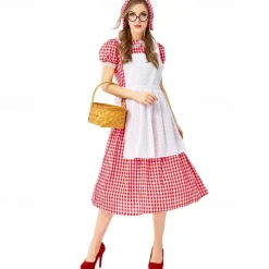 Oktoberfest Dress Dirndl Trachtenkleider Oktoberfest / Beer Bavarian Wiesn Wiesn Women's Traditional Style Cloth Dress Apron Headwear