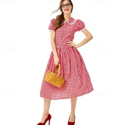 Oktoberfest Dress Dirndl Trachtenkleider Oktoberfest / Beer Bavarian Wiesn Wiesn Women's Traditional Style Cloth Dress Apron Headwear