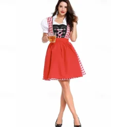 Oktoberfest Dress Dirndl Oktoberfest / Beer German Munich Wiesn Women's Traditional Style Cloth Blouse