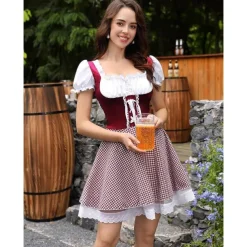 Oktoberfest Dress Dirndl Bavarian Maid German Munich Wiesn Women's Traditional Style Cloth