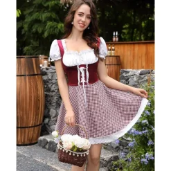 Oktoberfest Dress Dirndl Bavarian Maid German Munich Wiesn Women's Traditional Style Cloth
