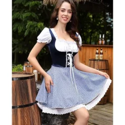 Oktoberfest Dress Dirndl Bavarian Maid German Munich Wiesn Women's Traditional Style Cloth